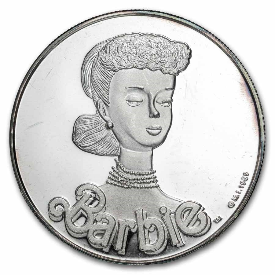 1 oz Silver Round - 1989 Barbie Pink Jubilee (APM Trade Unit)